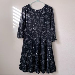 Womens Black Constellation Animal Dress